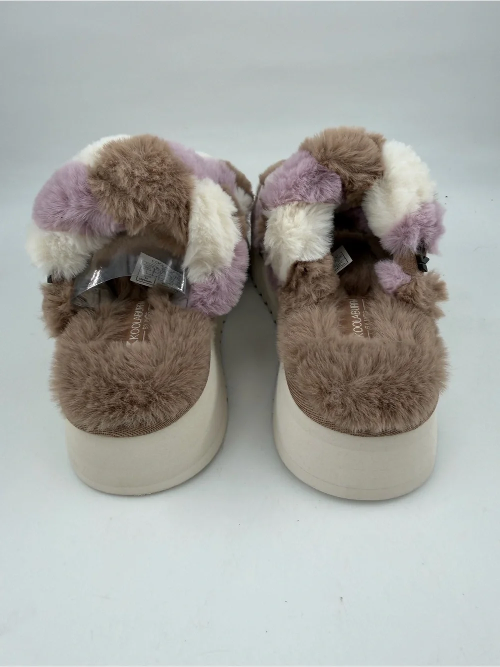 👞 Koolaburra by Ugg Ya-Baby -SZ 3.5- Multicolor Fuzzy Slide Sandals